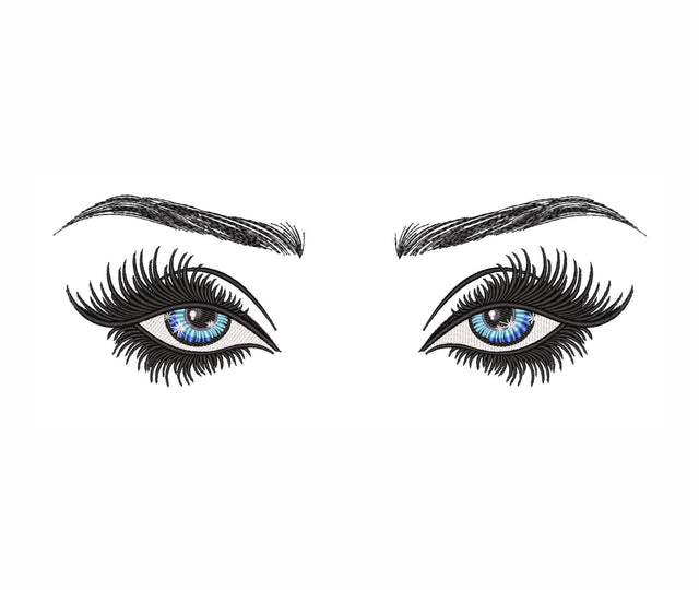 Eyes embroidery design, Eyelashes embroidery design, 6 sizes Embroidery/Applique DESIGNS Nino Nadaraia 