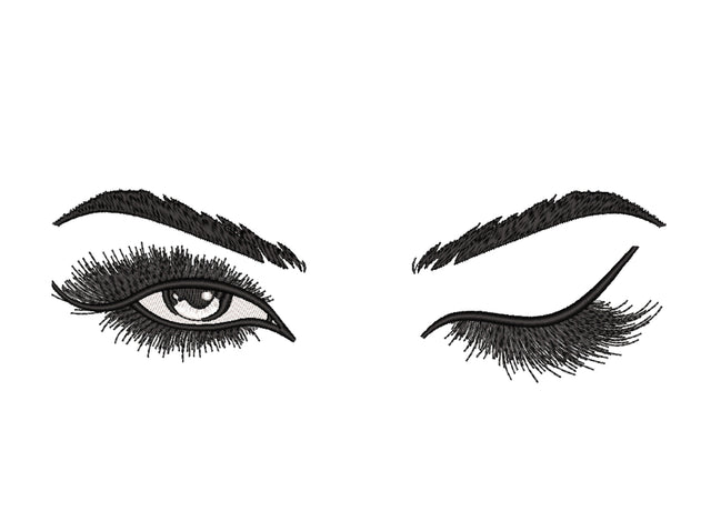 Eyes machine embroidery design, Eyelashes embroidery design, 6 sizes Embroidery/Applique DESIGNS Nino Nadaraia 