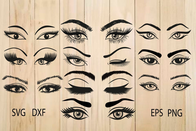 Eyes SVG, Eyelashes SVG, Eyebrow SVG Yuliya 