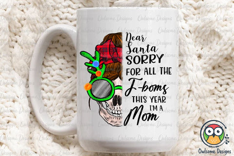 F Bomb Mom Christmas Sublimation Sublimation Owlsome.Designs 