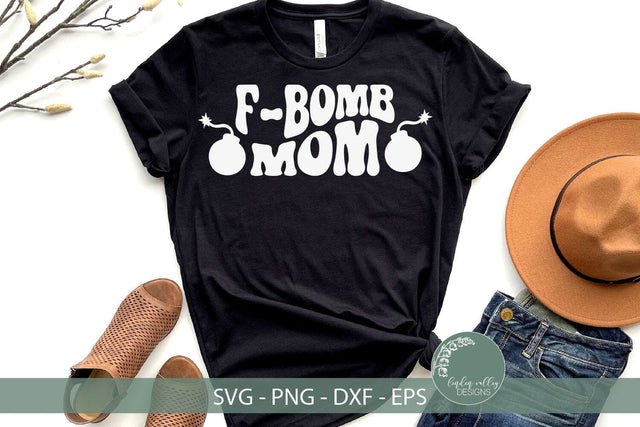 F Bomb Mom SVG-Funny Mom SVG-Retro SVG SVG Linden Valley Designs 