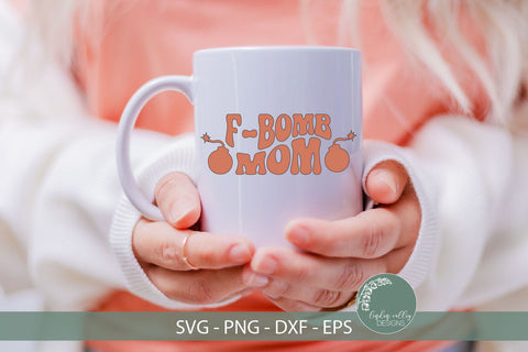 F Bomb Mom SVG-Funny Mom SVG-Retro SVG SVG Linden Valley Designs 