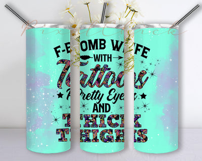 F-Bomb Wife Tumbler PNG, Dropping F Bombs Like Confetti Tumbler Wrap, Fbomb 20 oz Skinny Tumbler Sublimation Design Sublimation PixelChick 