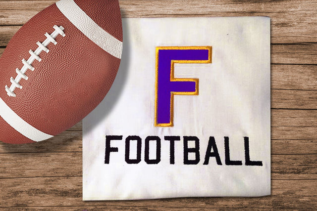 F for Football Applique Embroidery Embroidery/Applique Designed by Geeks 