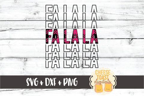 Fa La La - Buffalo Plaid Christmas Mirror Word SVG PNG DXF Cut Files SVG Cheese Toast Digitals 