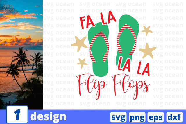 FA LA LA LA Flip Flops SVG Cut File SVG SvgOcean 