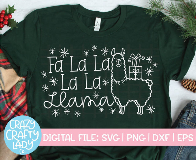 Fa La La La La Llama | Christmas SVG Cut File SVG Crazy Crafty Lady Co. 