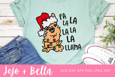 Fa La La Llama SVG, Llama SVG, Christmas svg, Funny Christmas Shirt svg, Fa La La La La Svg, Svg Files For Cricut, Sublimation Designs SVG Jojo&Bella 