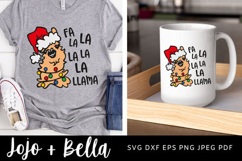 Fa La La Llama SVG, Llama SVG, Christmas svg, Funny Christmas Shirt svg, Fa La La La La Svg, Svg Files For Cricut, Sublimation Designs SVG Jojo&Bella 
