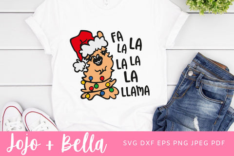 Fa La La Llama SVG, Llama SVG, Christmas svg, Funny Christmas Shirt svg, Fa La La La La Svg, Svg Files For Cricut, Sublimation Designs SVG Jojo&Bella 