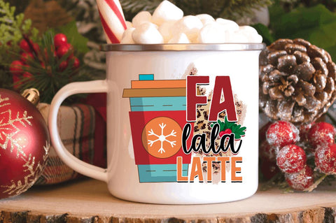 Fa lala latte Sublimation PNG, Sublimation Christmas Design Sublimation Regulrcrative 