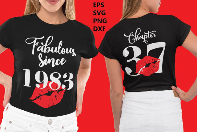 Fabulous since 1983, chapter 37, Woman Tshirt svg, tee svg SVG Paper Switch 