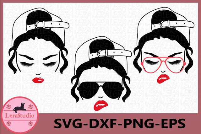 Face Girl with lashes Svg SVG Lerastudio 
