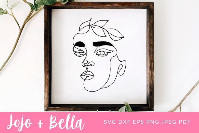 Face Line Art SVG, line art svg, face svg, t-shirt svg, design svg, decor svg, decorative svg, hoodie svg, rock svg, wishes svg, hands svg SVG Jojo&Bella 