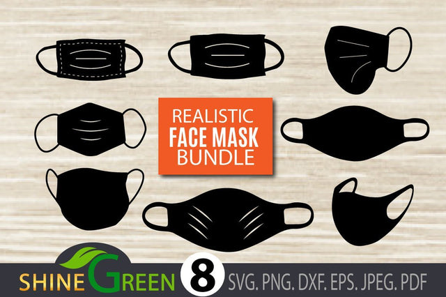 Face Mask Bundle - Realistic Masks Clipart SVG SVG Shine Green Art 