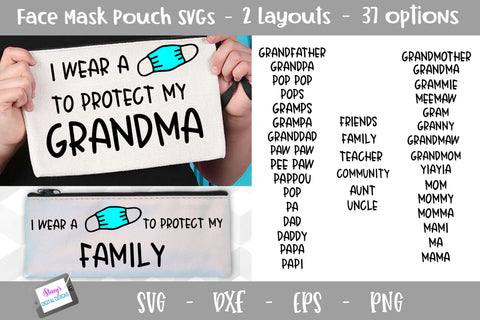 Face Mask Holder SVG for Kids - Face Mask Pouch SVG SVG Stacy's Digital Designs 