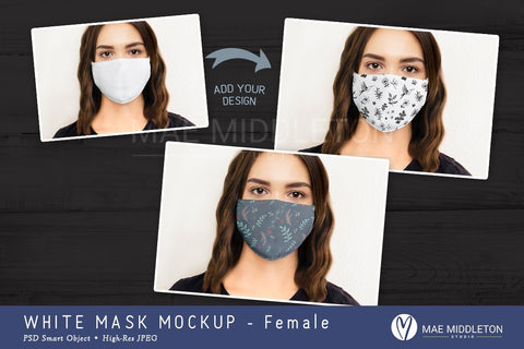 Face Mask mockup, female | psd & jpg Mock Up Photo Mae Middleton Studio 