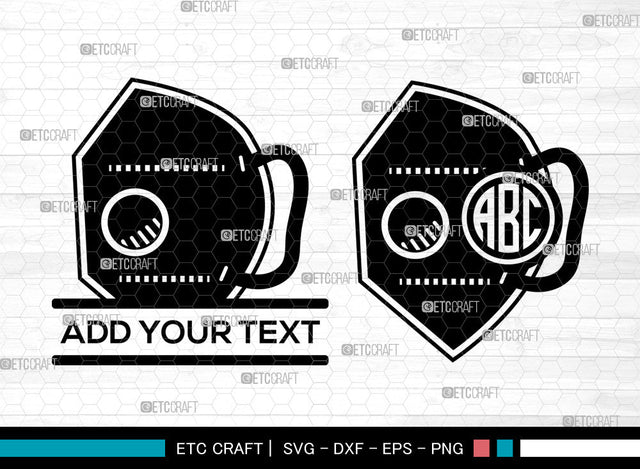 Face Mask Monogram SVG, Split Monogram Svg, Quarantine Mask Svg, Face Mask Icon Svg, Mask Svg, Surgical Mask Svg, Face Mask SVG ETC Craft 