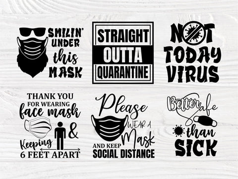 Face Mask Quotes SVG, Social Distancing Svg, Virus SVG TonisArtStudio 