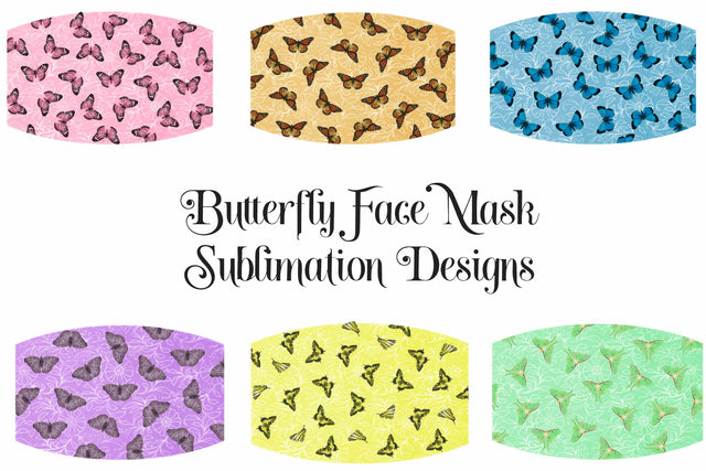 Face Mask Sublimation Designs - Butterflies Sublimation Digital Honeybee 