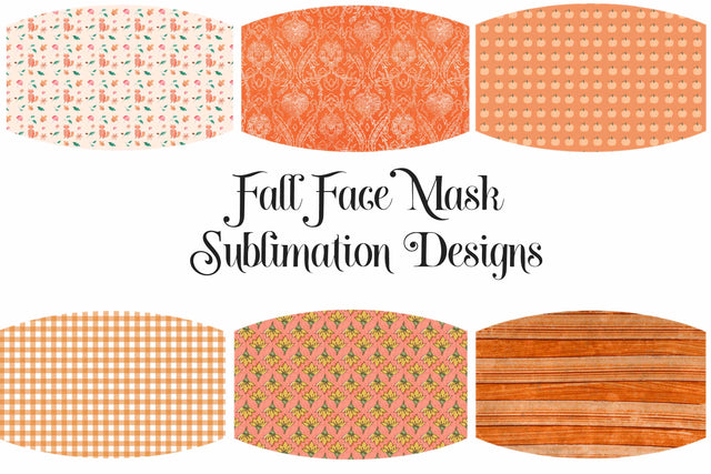 Face Mask Sublimation Designs - Fall Orange Theme Sublimation Digital Honeybee 