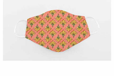 Face Mask Sublimation Designs - Fall Orange Theme Sublimation Digital Honeybee 