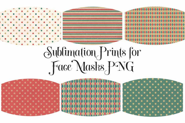 Face Mask Sublimation Designs - Harlequin Holiday Sublimation Digital Honeybee 