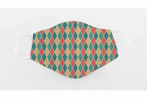 Face Mask Sublimation Designs - Harlequin Holiday Sublimation Digital Honeybee 