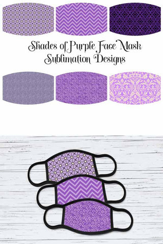 Face Mask Sublimation Designs - Shades of Purple PNG Files Sublimation Digital Honeybee 