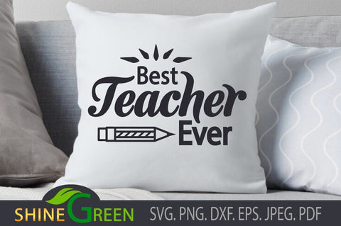 Face Mask SVG - Best Teacher Ever SVG Shine Green Art 