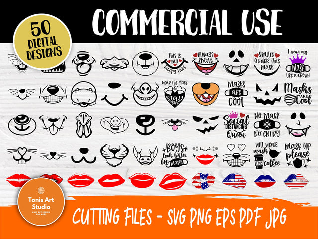 Face Mask Svg Bundle, Face Mask Quotes, Face Mask Sayings, Quarantine Mask Svg, Funny Kids Face Masks, Svg Cut Files, Cricut Files SVG TonisArtStudio 