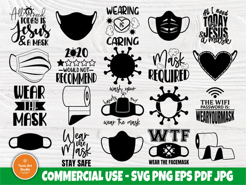 Face Mask SVG Bundle, Quarantine Svg, Toilet Paper SVG TonisArtStudio 