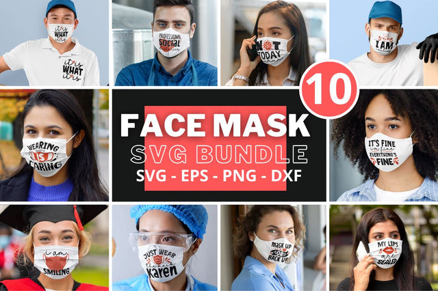 Face Mask Svg Bundle SVG Regulrcrative 