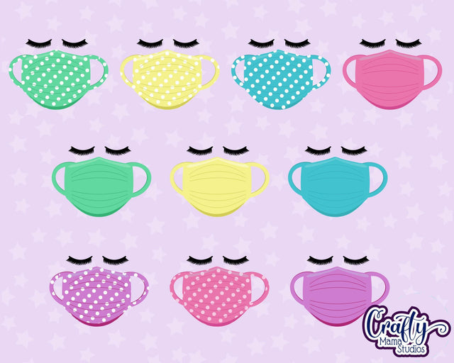 Face Mask Svg - Eyelashes With Face Mask - Quarantine Mask SVG Crafty Mama Studios 