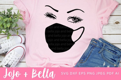 Face mask Svg, Facemask Svg, Quarantine Svg, Medical Mask SVG, Eyelashes Svg, Nurse Svg, Eyelash Svg, Svg Files for Cricut, Sublimation SVG Jojo&Bella 