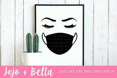 Face mask Svg, Facemask Svg, Quarantine Svg, Medical Mask SVG, Eyelashes Svg, Nurse Svg, Eyelash Svg, Svg Files for Cricut, Sublimation SVG Jojo&Bella 