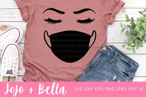 Face mask Svg, Facemask Svg, Quarantine Svg, Medical Mask SVG, Eyelashes Svg, Nurse Svg, Eyelash Svg, Svg Files for Cricut, Sublimation SVG Jojo&Bella 