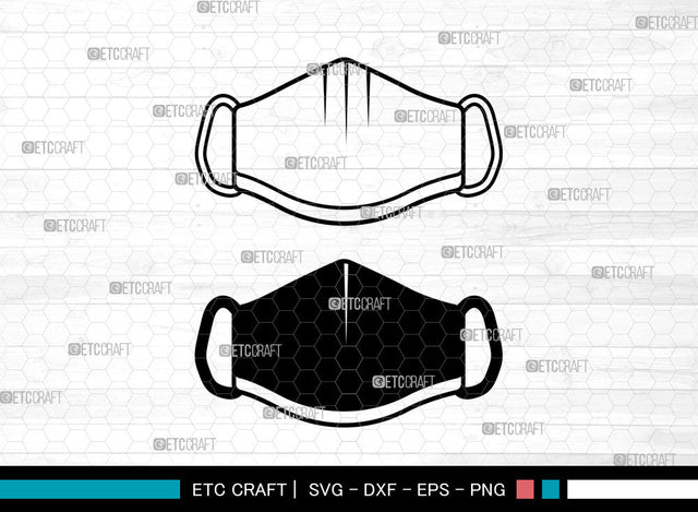 Face Mask SVG, Quarantine Mask Svg, Face Mask Icon Svg, Mask Svg, Surgical Mask Svg, Face Mask SVG ETC Craft 