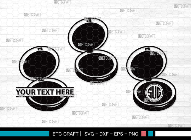 Face Powder Monogram SVG | Face Powder Mirror SVG Svg | Mirror Svg | Cosmetic Svg | Beauty Svg | Makeup Svg | Fashion Svg | Face Powder Monogram SVG ETC Craft 