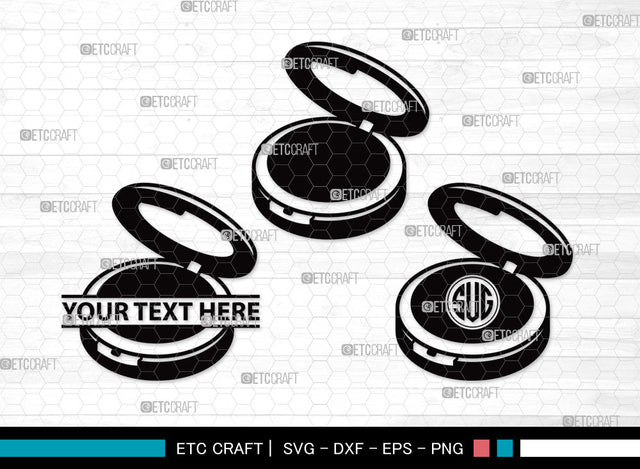 Face Powder Monogram SVG | Face Powder Mirror SVG Svg | Mirror Svg | Cosmetic Svg | Beauty Svg | Makeup Svg | Fashion Svg | Face Powder Monogram SVG ETC Craft 