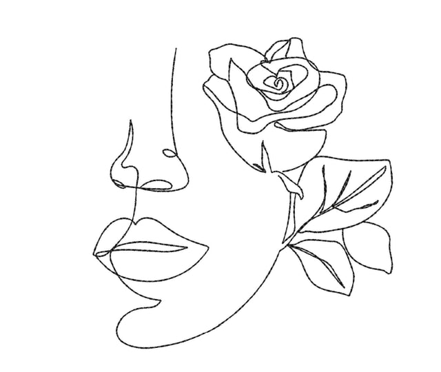 Face with Flowers Embroidery Design, Women Embroidery File, 6 sizes Embroidery/Applique DESIGNS Nino Nadaraia 
