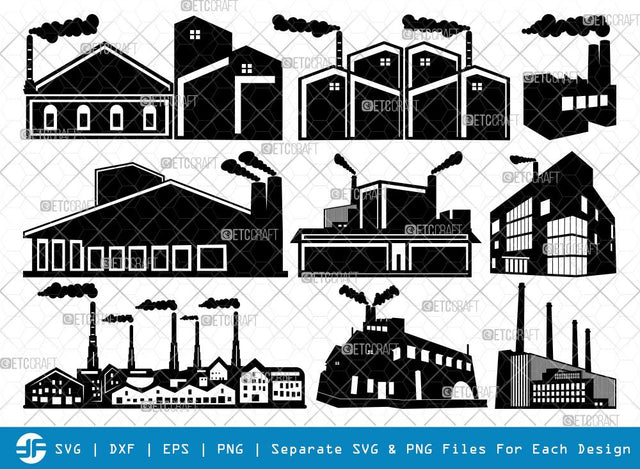 Factory SVG Cut Files | Factory Silhouette | Air Pollution Svg | Factory SVG Bundle SVG ETC Craft 