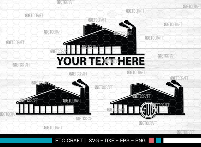 Factory SVG, Factory Monogram, Factory Silhouette, Air Pollution Svg, Factory Pipes Svg, SVG ETC Craft 