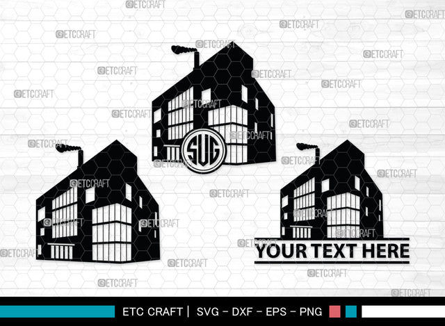 Factory SVG, Factory Monogram, Factory Silhouette, Air Pollution Svg, Factory Pipes Svg, SVG ETC Craft 