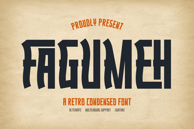 Fagumeh | Retro Condensed Font Font twinletter 