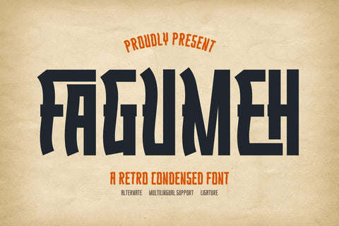 Fagumeh | Retro Condensed Font Font twinletter 