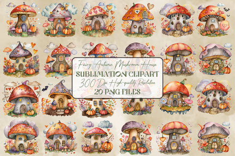 Fairy Autumn Mushroom House Sublimation Clipart Sublimation Jagonath Roy 
