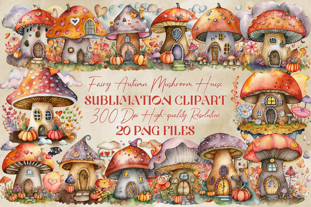 Fairy Autumn Mushroom House Sublimation Clipart Sublimation Jagonath Roy 