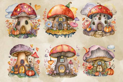 Fairy Autumn Mushroom House Sublimation Clipart Sublimation Jagonath Roy 