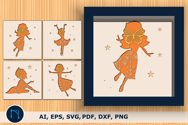 fairy butterfly shadow box SVG bundle SVG MD JOYNAL ABDIN 